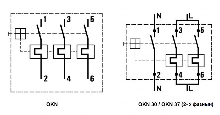 Condor OKN AC3 16A схема электрическая
